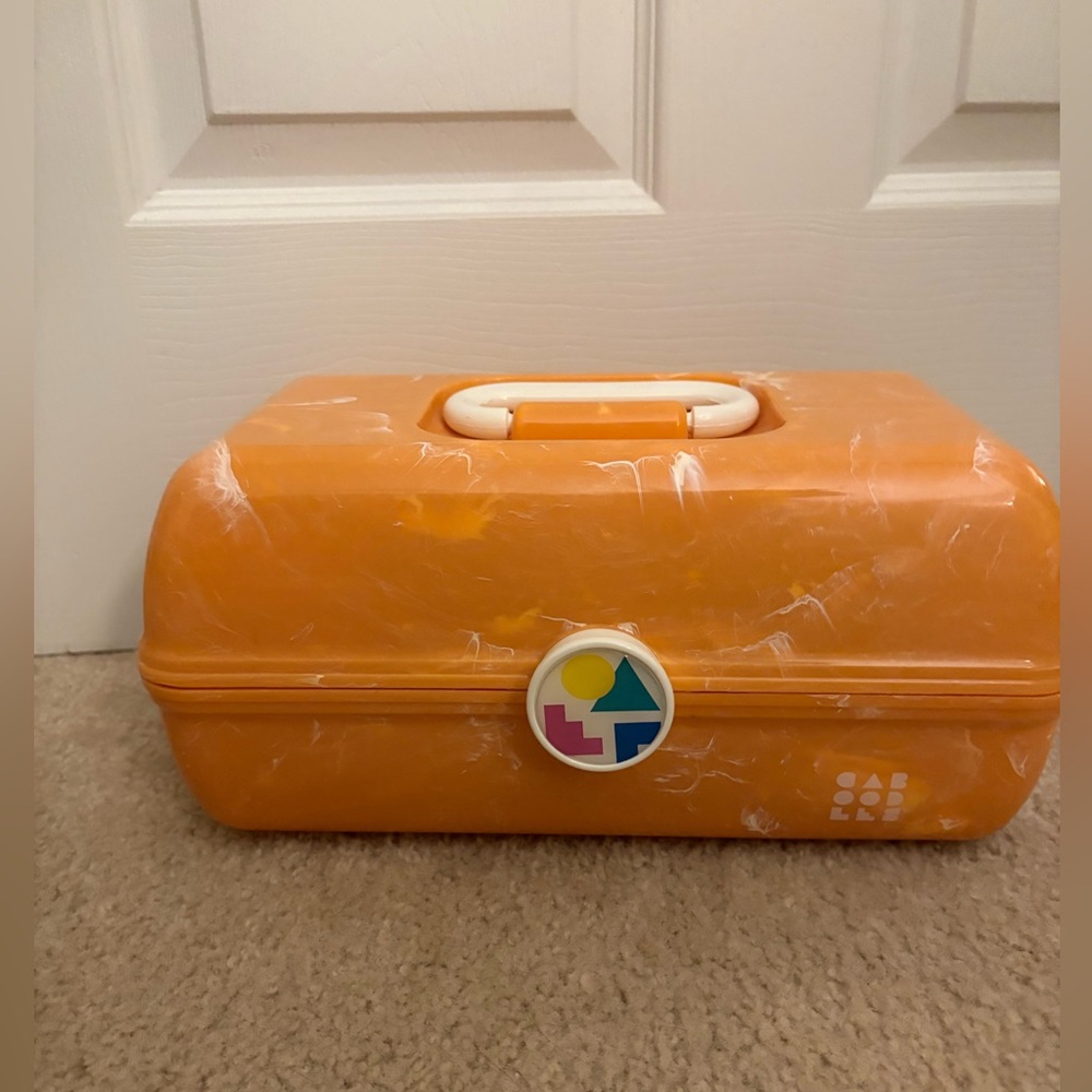 Caboodles Marbled Orange Makeup Organizer
